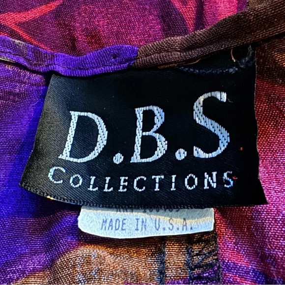 DBS Collections 1X Shirt Top Purple Pink Floral Short Sleeve Scoop Neck Stretch - Picture 5 of 6